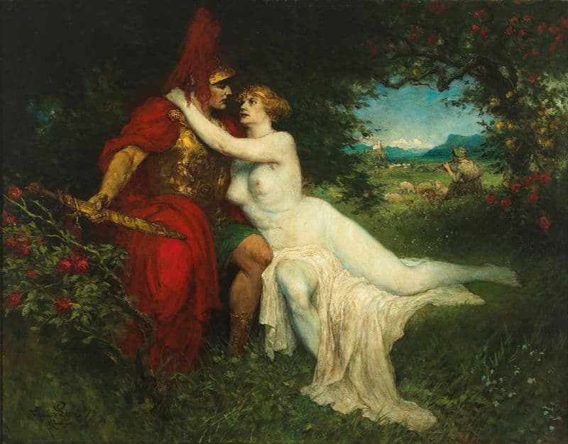 Tannhäuser and Venus in the Venusberg, scene from Richard Wagner’s opera as a canvas print