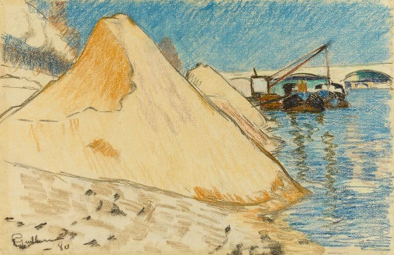 Tas de sable au bord de la Seine (1915-1945) as a canvas print