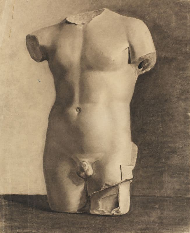 Tegning Efter Gips Af Antik Ynglingetorso (1869 - 1873) as a canvas print