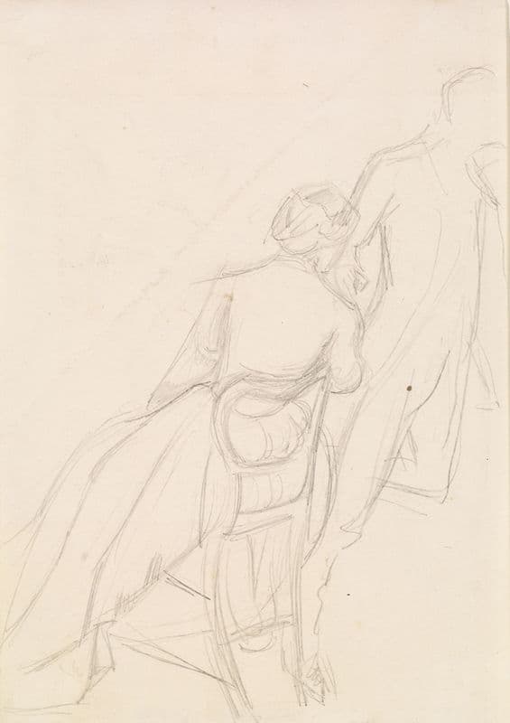 Tennyson’s The Miller’s Daughter – Study for Husband and Wife in Arise and Let us Wander Forth (1855-56) as a canvas print