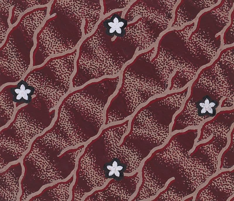 Textile Design with Interlacing Branches and Alternating Rows of Rosettes over a Background with an Interlaced Pattern as a canvas print