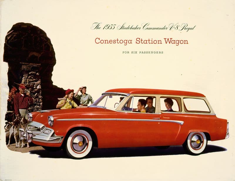 The 1955 Studebaker Commander V-8 Regal Conestoga station wagon for six passengers as a canvas print