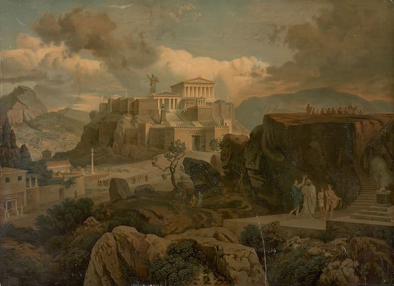 The Acropolis from the west side, with the Areopagus as a canvas print