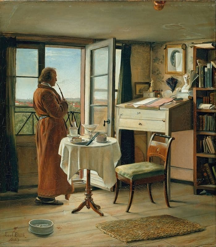 The actor Kristian Mantzius in his study as a canvas print