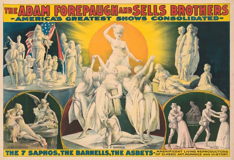 The Adam Forepaugh & Sells Brothers America’s greatest shows consolidated. The 7 Saphos, the Barnells, the Asbeys… as a canvas print