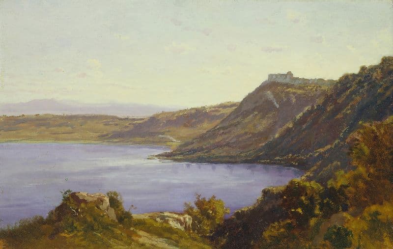 The Alban Lake (19th century) as a canvas print
