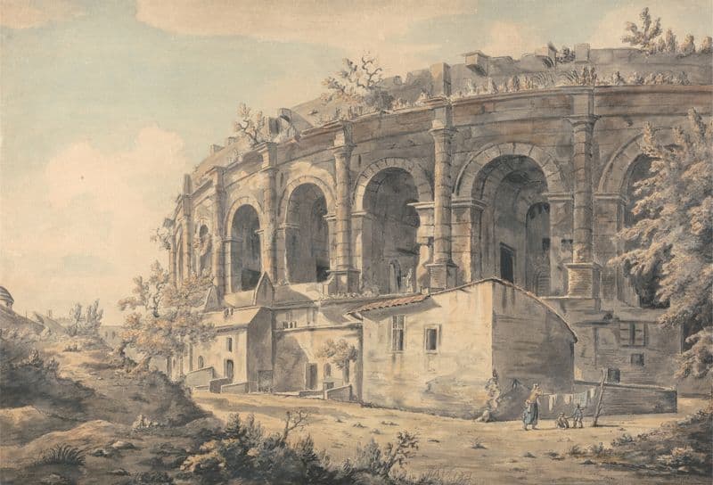 The Amphitheater at Nimes as a canvas print