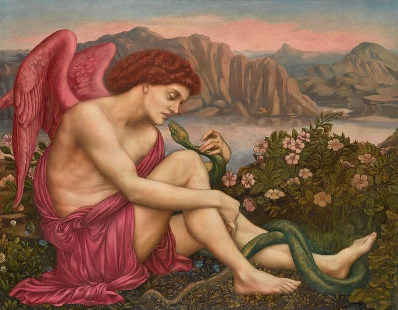 The Angel With The Serpent as a canvas print