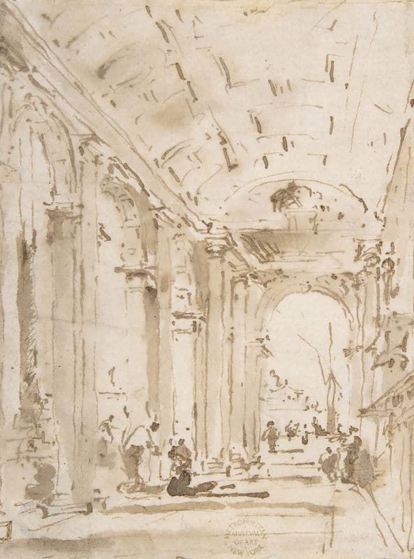 The Arcade of the Libreria, Looking Toward San Giorgio Maggiore (1712–93) as a canvas print
