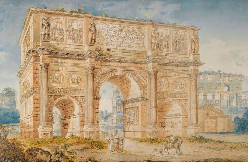 The Arch Of Constantine And Part Of The Colosseum as a canvas print