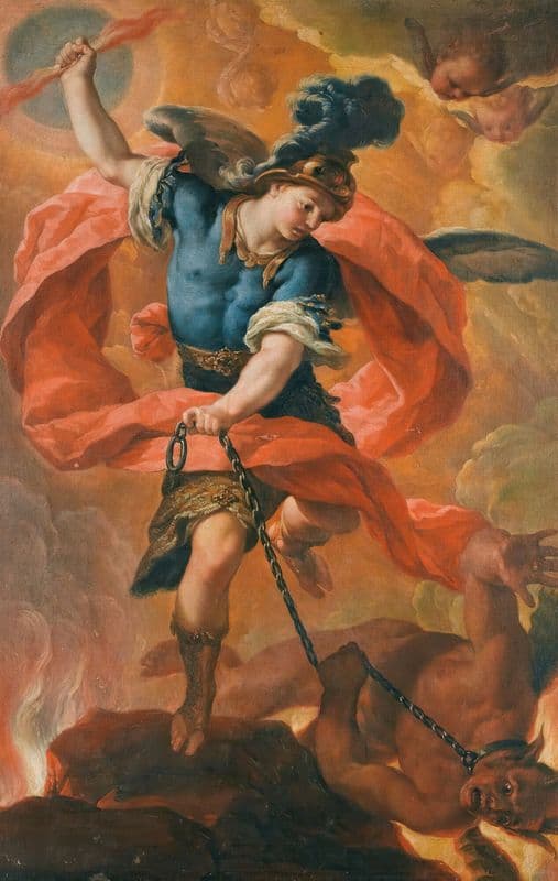 The Archangel Michael Defeating The Devil as a canvas print