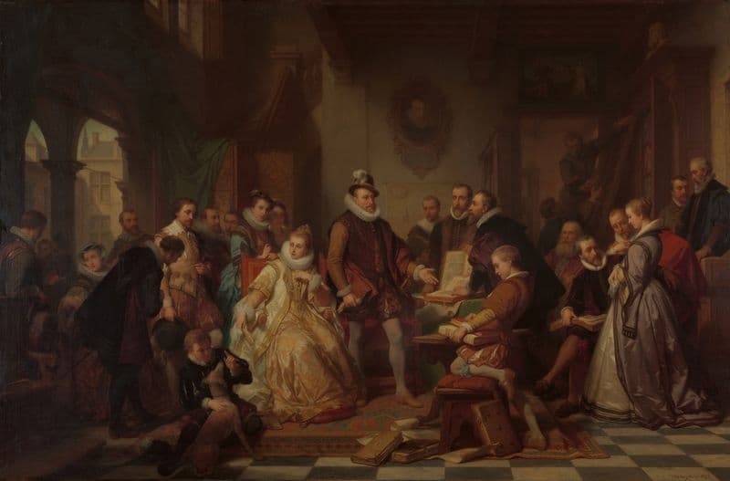 The Archdukes Albert and Isabella Visit the Printer Plantin as a canvas print