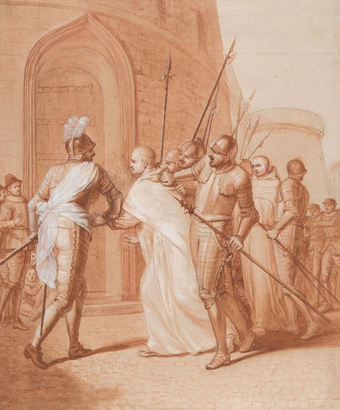 The arrest of Jean de La Barrière by the League at Lombez (1706–07) as a canvas print