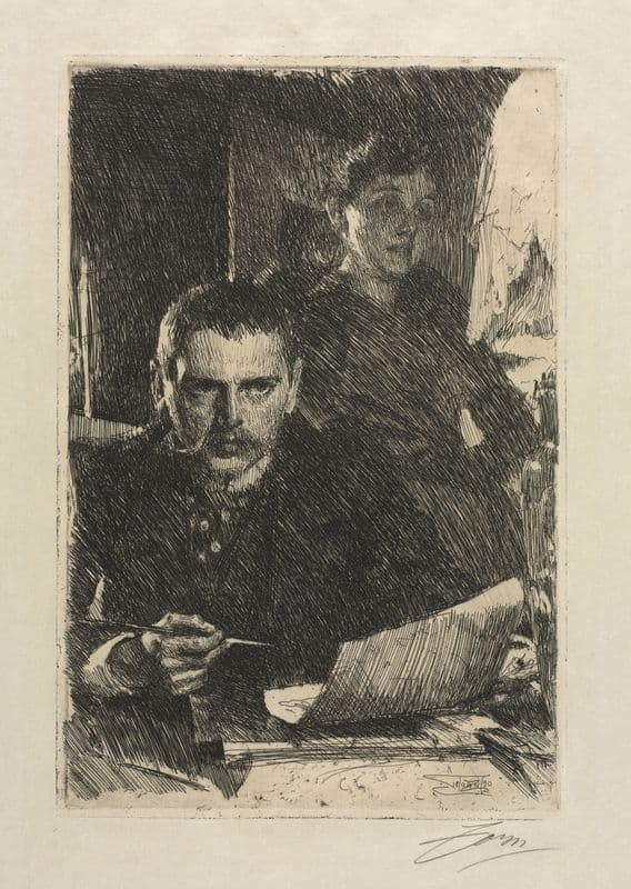 The Artist and His Wife as a canvas print