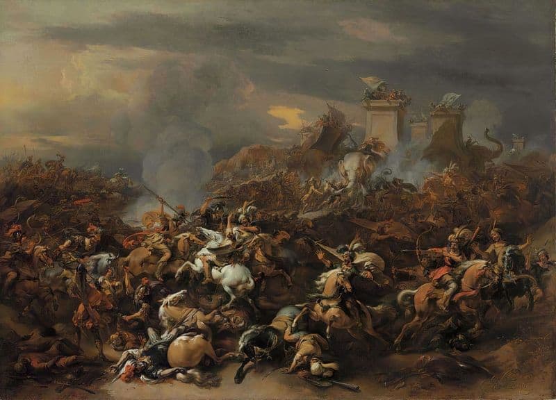The Battle between Alexander and Porus as a canvas print