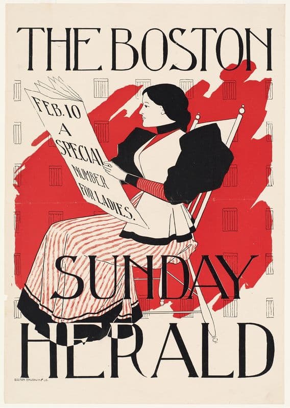 The Boston Sunday herald, Feb. 10. A special number for ladies (1890–1920) as a canvas print