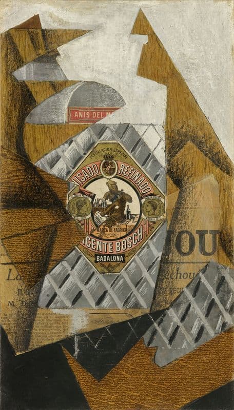The Bottle of Anís del Mono as a canvas print