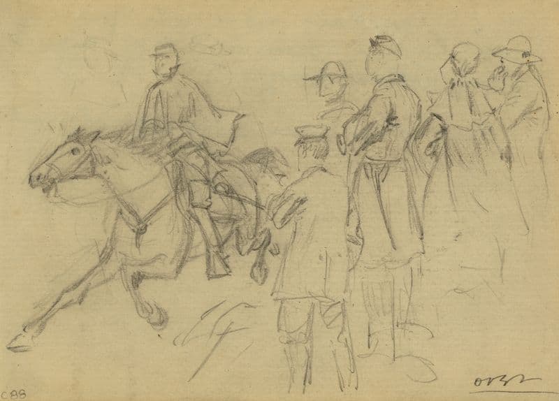 The C. de Paris riding into Yorktown with the first clear account of affairs at Williamsburg as a canvas print