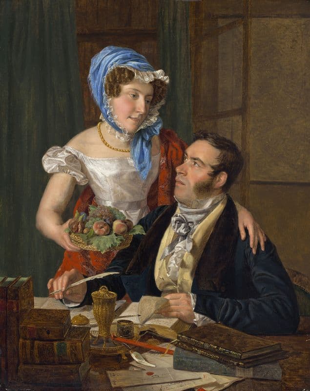 The Cartographer Professor Josef Jüttner and His Wife as a canvas print