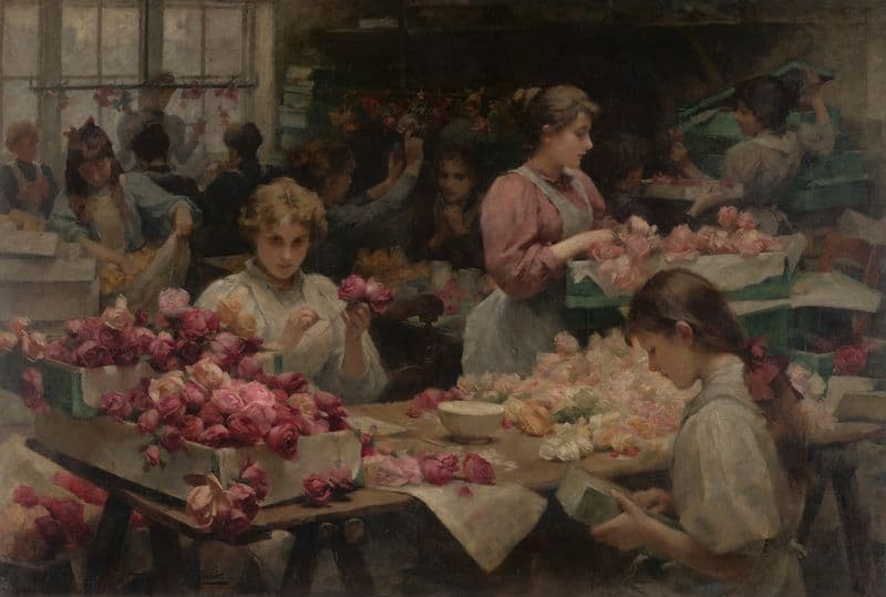 The Clerkenwell flower makers as a canvas print