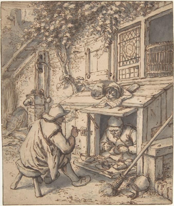 The Cobbler (17th century) as a canvas print