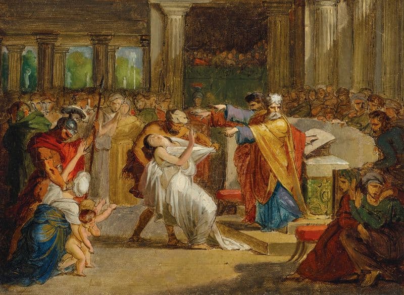 The Condemnation of Rhea Silvia by Amulius as a canvas print