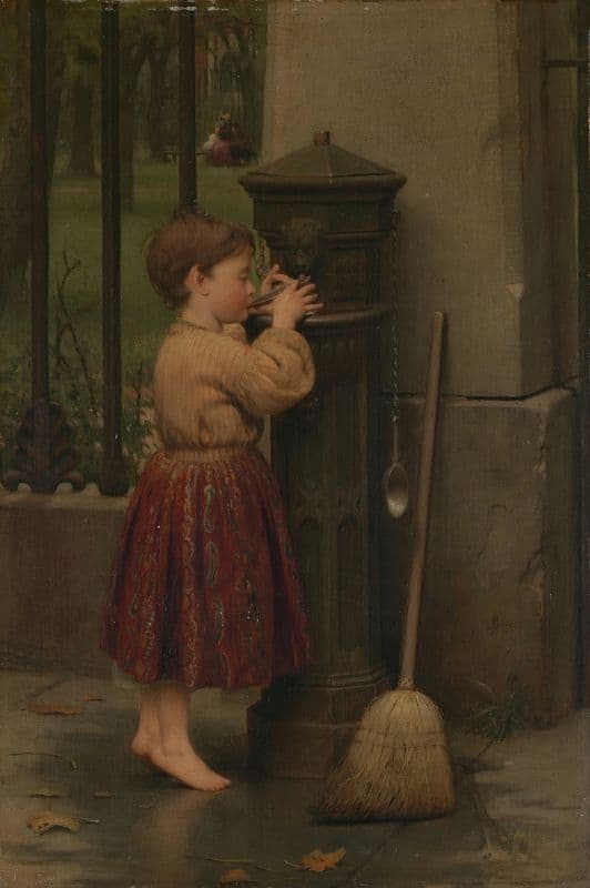 The Crossing Sweeper (ca. 1860s) as a canvas print