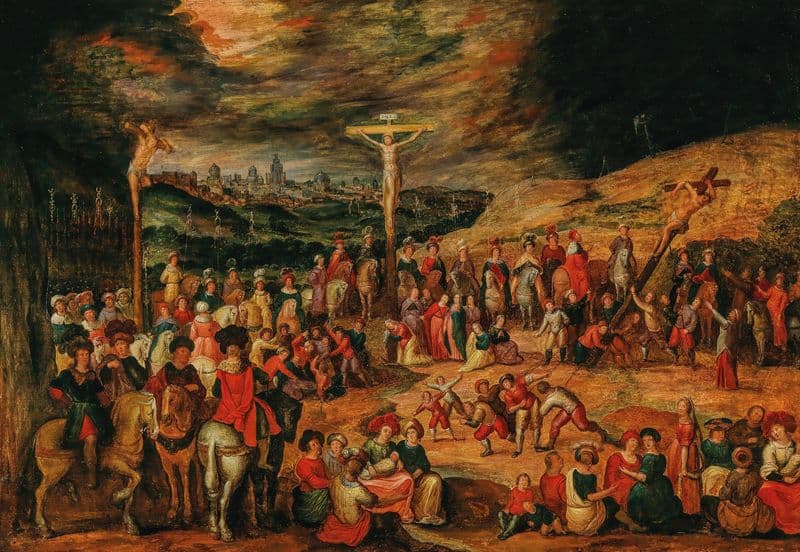The Crucifixion on Mount Calvary as a canvas print