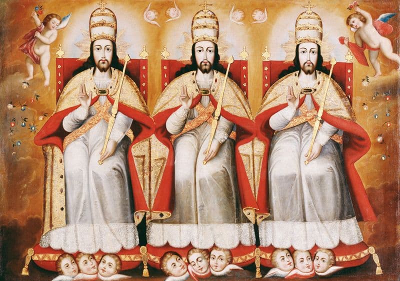 The Enthroned Trinity as Three Identical Figures (ca. 1720 - ca. 174) as a canvas print