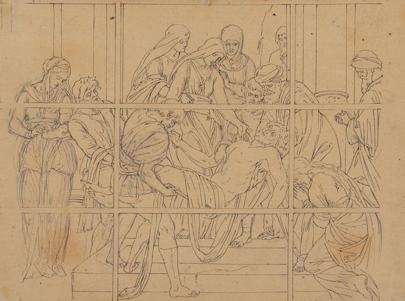 The Entombment of Christ (Study for a stained glass window) as a canvas print