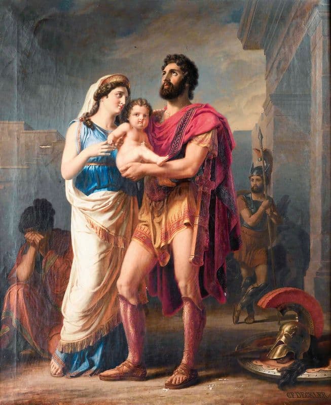 The farewell Of Hector To Andromaque And Astyanax as a canvas print