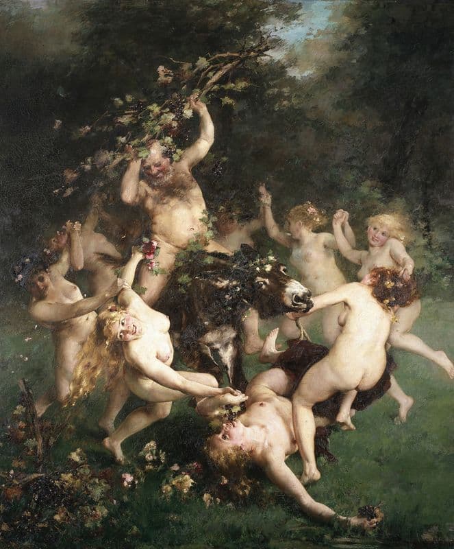 The feast of Silenus as a canvas print