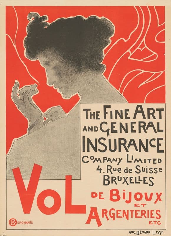 The Fine Art and General Insurance Company Limited. Bijoux et Argenteries as a canvas print