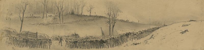 The first battle of Winchester–The charge on the stonewall as a canvas print