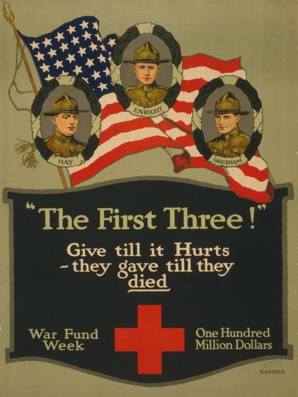 ‘The first three!’ Give till it hurts – they gave till they died War fund week–One hundred million dollars as a canvas print