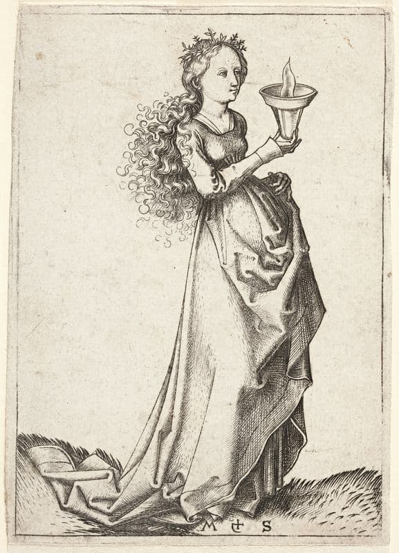 The first wise Virgin (ca. 1475) as a canvas print