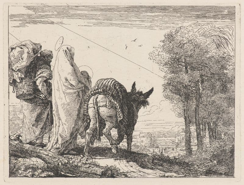 The Flight with the Holy Family at the Left (1750–1753) as a canvas print