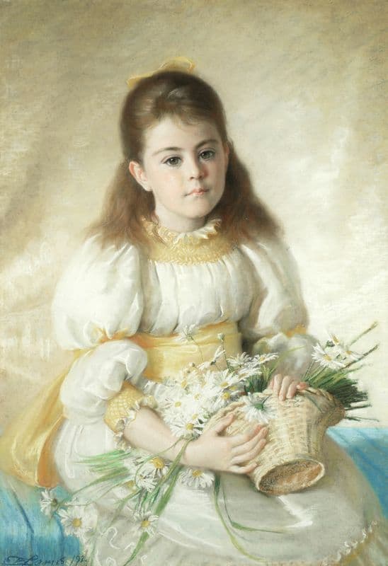 The flower basket as a canvas print
