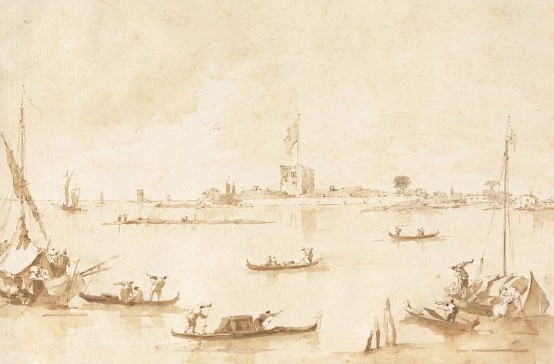 The Fortress of San Andrea from the Lagoon (1780s) as a canvas print