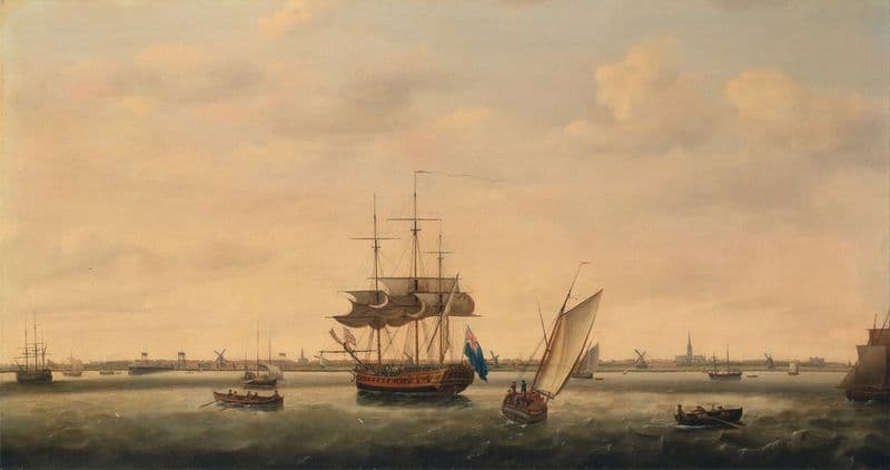 The Frigate ‘Surprise’ at Anchor off Great Yarmouth, Norfolk as a canvas print