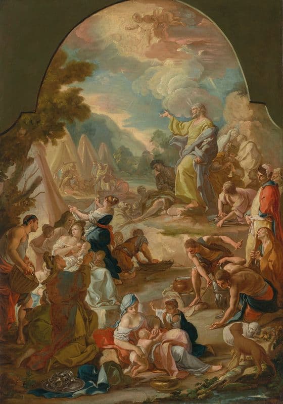 The Gathering of the Manna as a canvas print