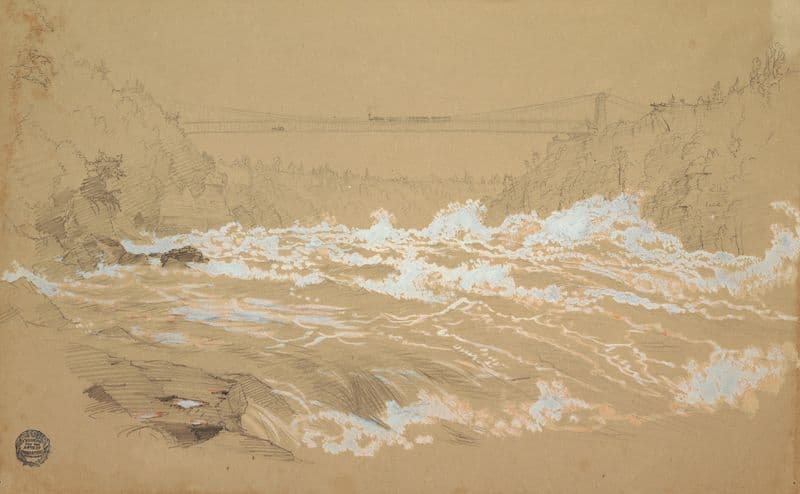 The Gorge, Niagara, Looking Toward the Suspension Bridge (ca. 1856–58) as a canvas print