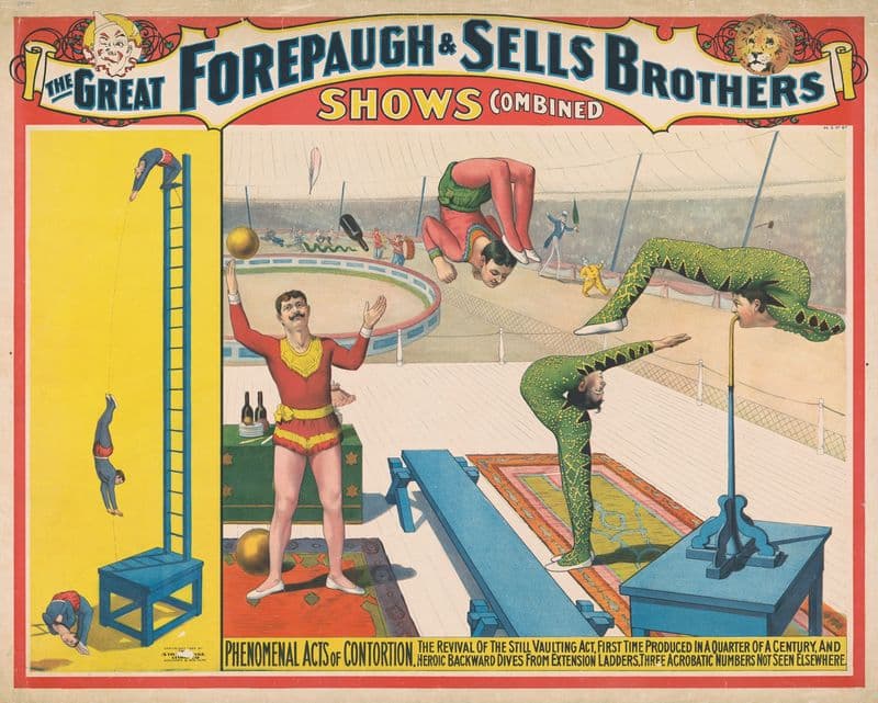 The great Forepaugh & Sells Brothers shows combined. Phenomenal acts of contortion as a canvas print