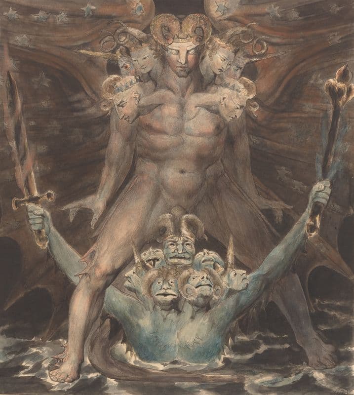 The Great Red Dragon and the Beast from the Sea (c. 1805) as a canvas print