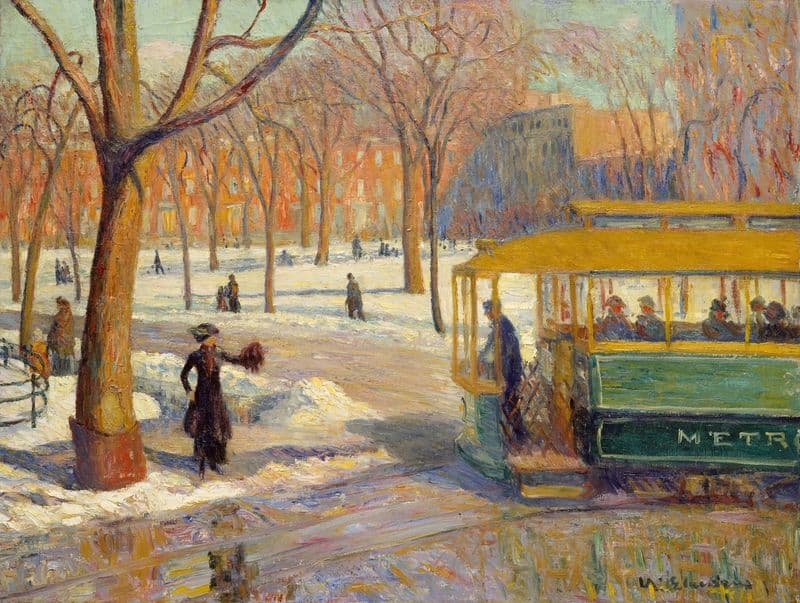 The Green Car as a canvas print