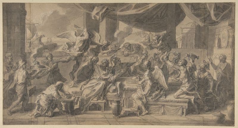 The Harpies Driven from the Table of King Phineus by Zetes and Calais as a canvas print