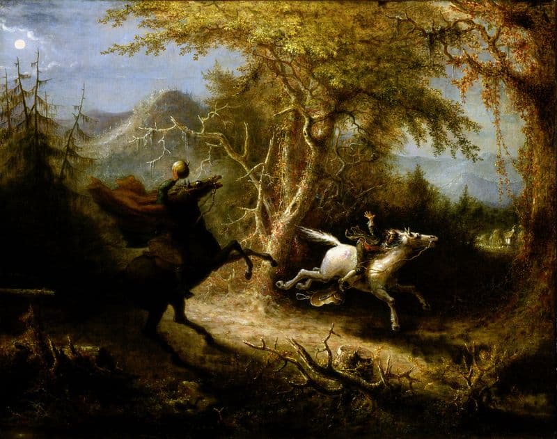 The Headless Horseman Pursuing Ichabod Crane as a canvas print