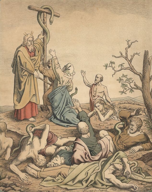 The healing copper snake (19th century) as a canvas print