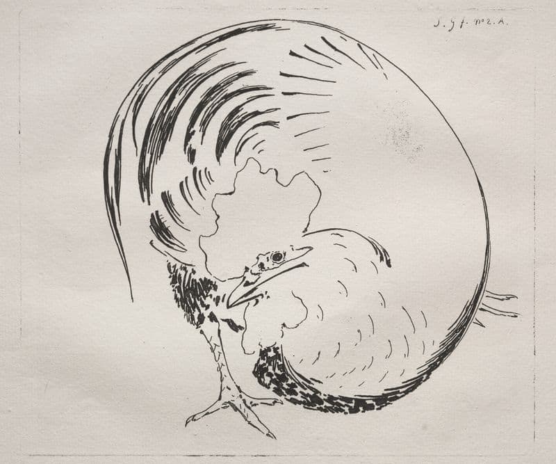 The High-Fired Service; Rooster (counterproof) (c. 1860) as a canvas print