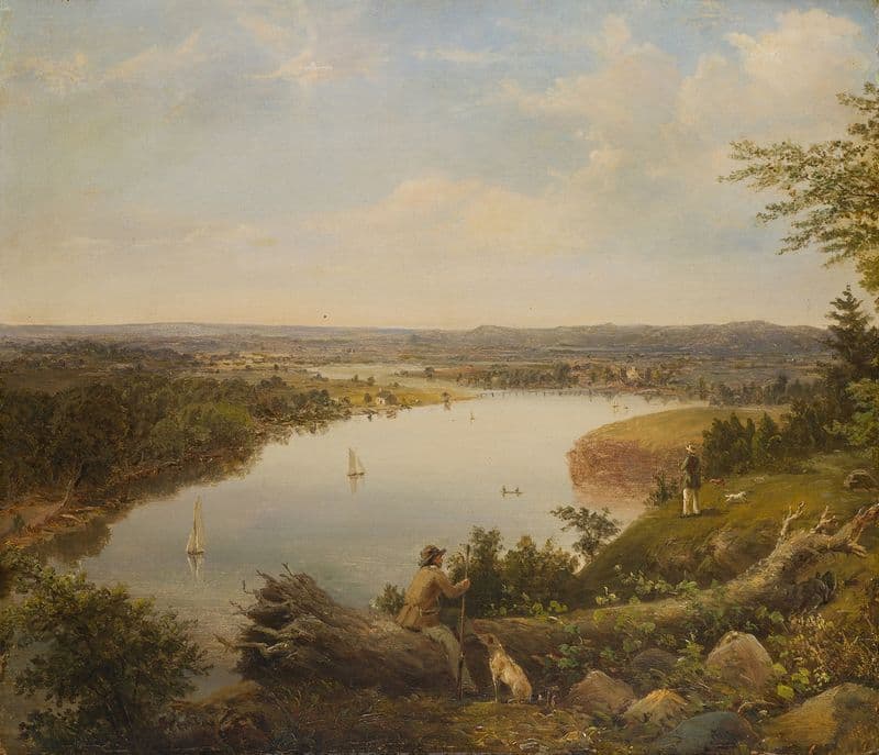 The Hudson River Valley near Hudson, New York (ca. 1850) as a canvas print